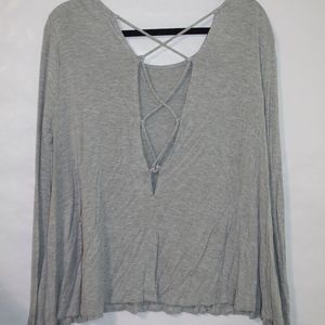 Grey Cool Back Long Sleeve Tunic
